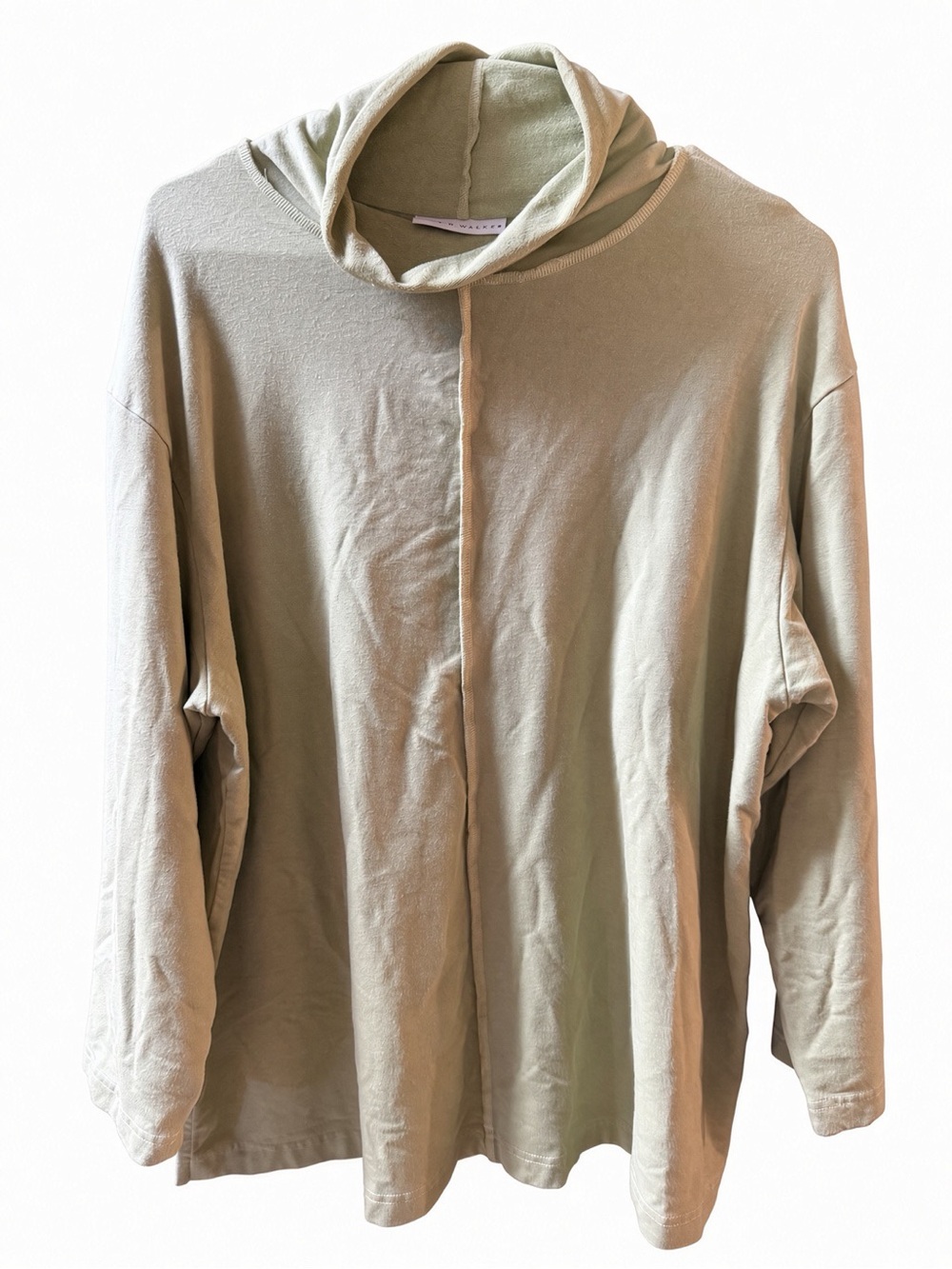 Bryn Walker Light Sage Green Bamboo Cowl Neck Top Oversized Small